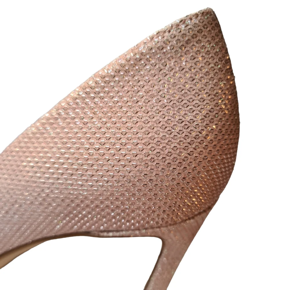 NINE WEST 5 1/2M Light Pink Metallic Shimmer TATIANA Pointed Toe Pumps - Picture 5 of 12